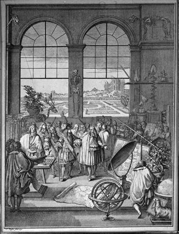 Visite de Louis XIV à l'Académie des sciences