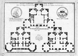 Plan de l'Observatoire de Paris et médaille d'or et d'argent