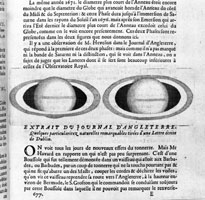 La division de l'anneau de Saturne, appelée Division de Cassini, tirée du Journal des Scavans, 1677